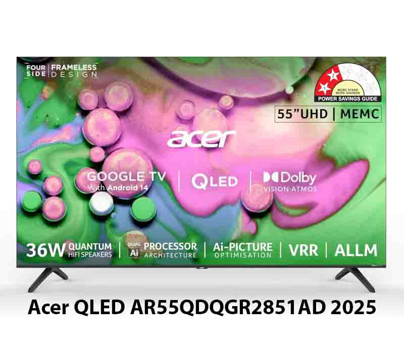 acer 55 inch V PRO 4K Smart QLED Google TV AR55QDQGR2851AD 2025