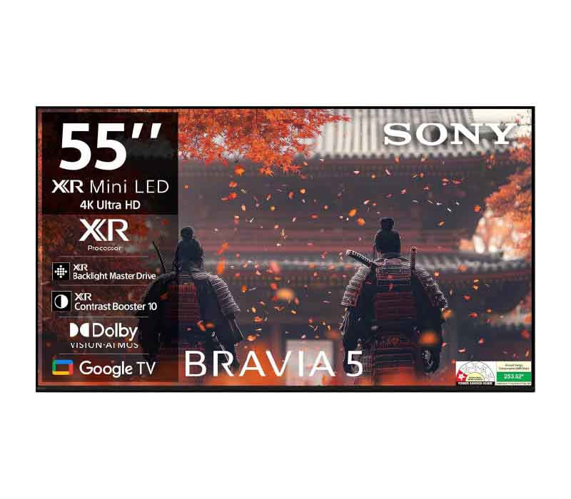 Sony 55 inch BRAVIA 5 4K Ultra HD Smart Mini LED Google TV K-55XR50 2025