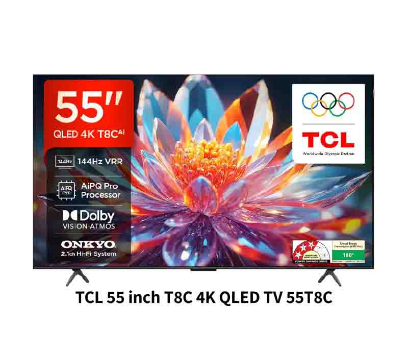TCL 55 inch T8C Series 4K Smart Google QLED TV 55T8C 2025 Model