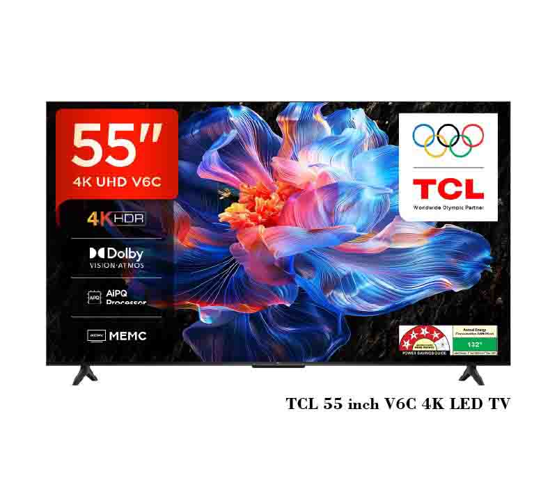 TCL 55 inch V6C Bezel Less Series 4K Smart LED Google TV 55V6C 2025